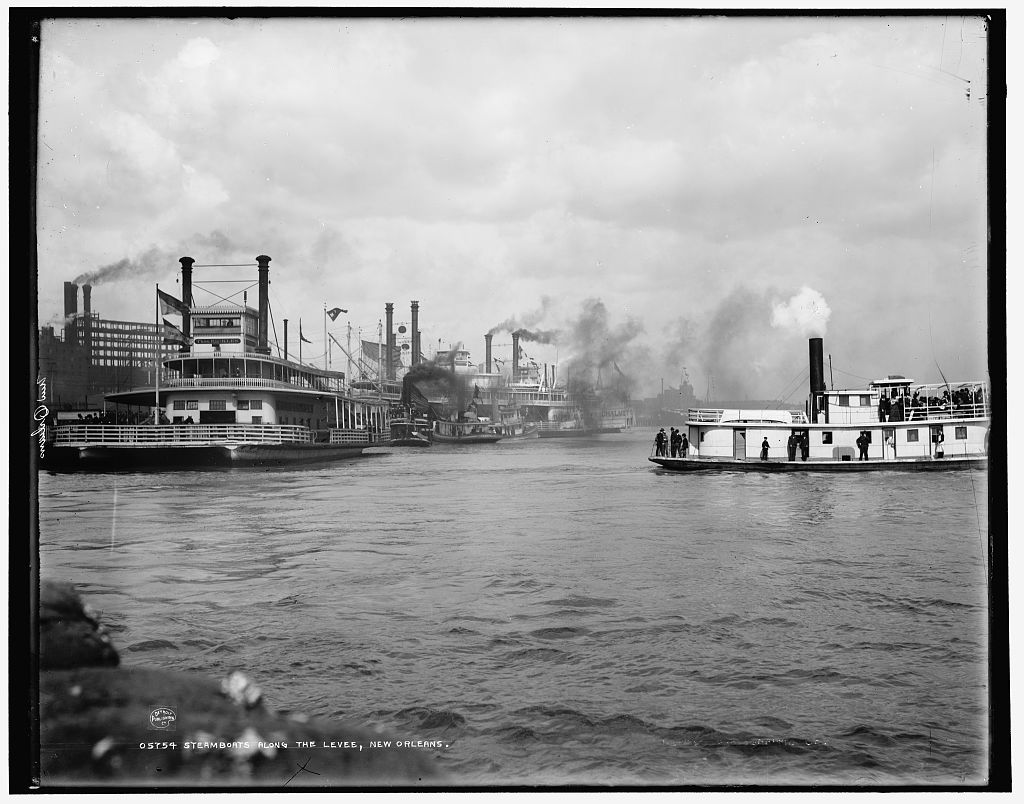 Steamboats in New Orleans, 1890
