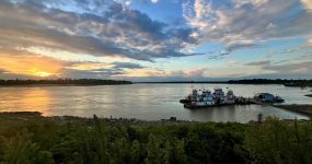 Sunset at the confluence of the Yazoo and Mississippi Rivers in Vicksburg Mississippi