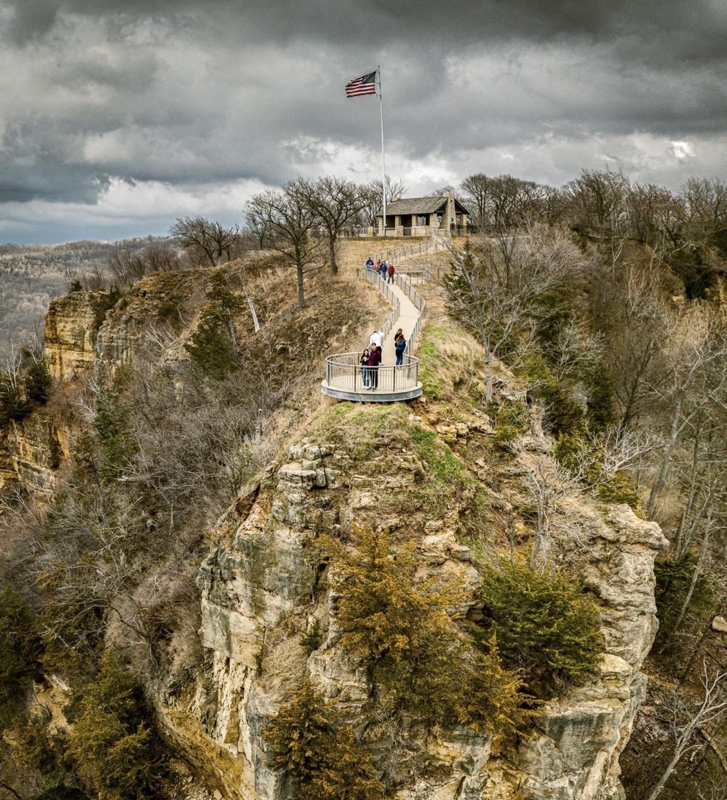 Bird’s-eye view of Grandad Bluff in La Crosse, Wisconsin